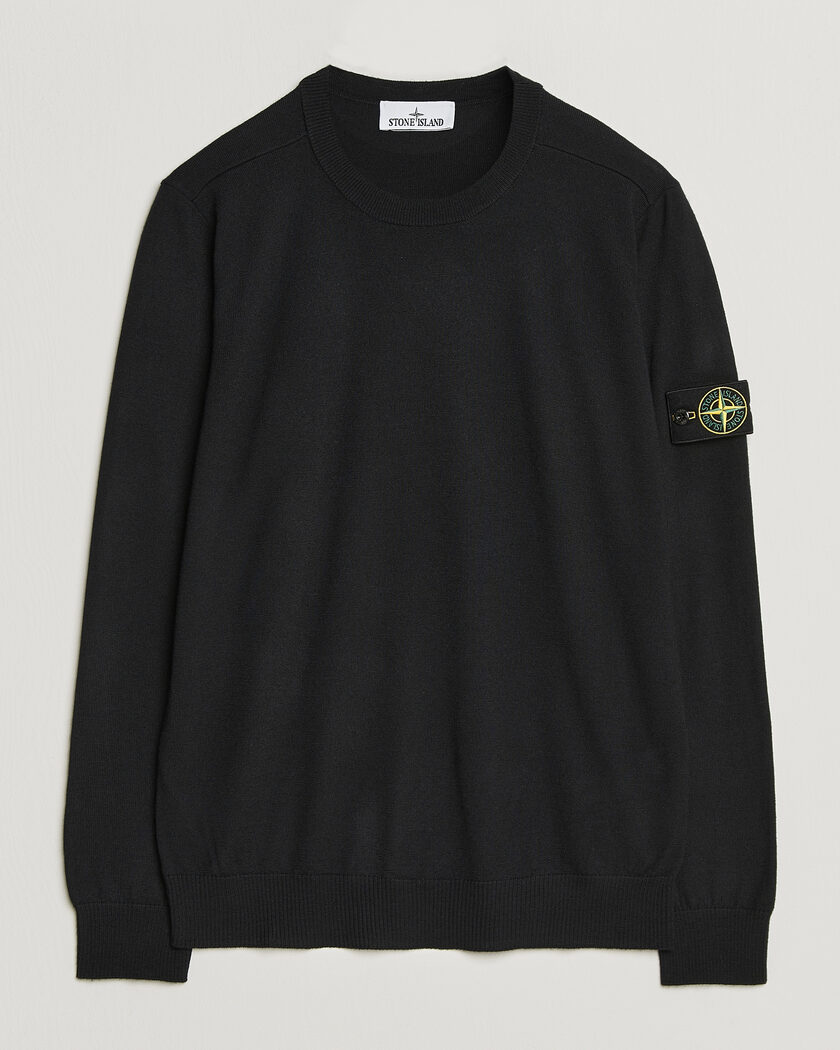 Stone Island Light Pure Wool Crew Neck Black – Negro