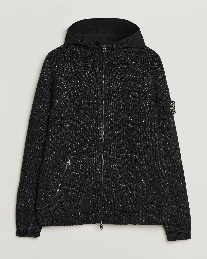 Stone Island Brushed Cotton/Nylon Reversible Zip Hood Black – Negro