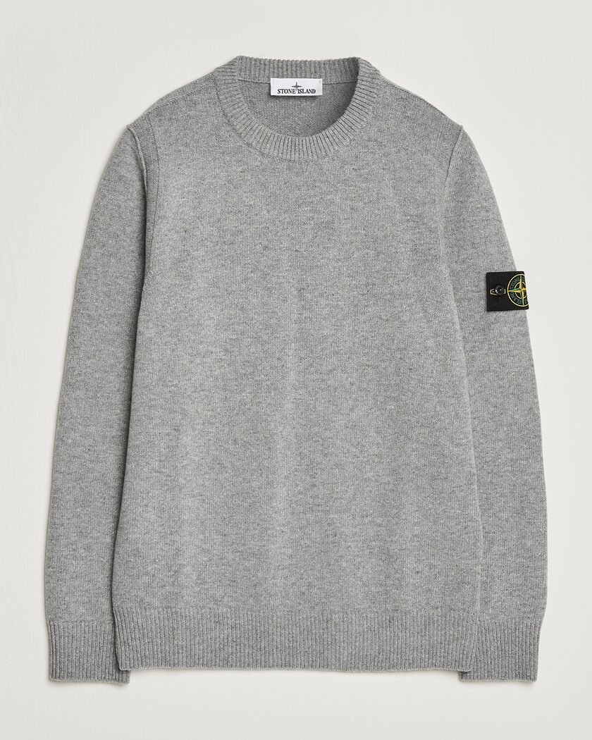 トップス stone  wool sweater Stone Island Knitted Lambwool Sweater Melange Grey en CareOfCarl.es