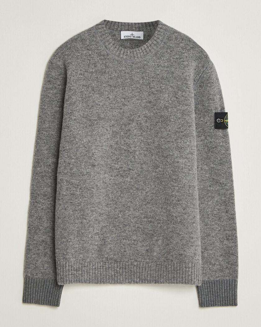 Stone Island Baby Alpaca Blend Contrast Crew Grey Melange – Gris