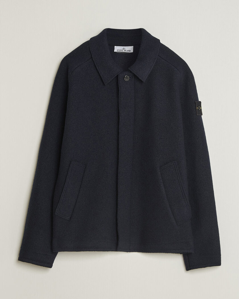 Stone Island Felted Wool Cardigan Navy Blue – Azul