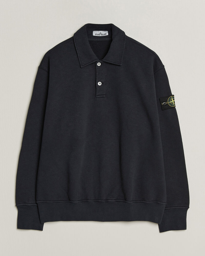 Stone Island Tubular Cotton Fleece Polo Navy Blue – Azul