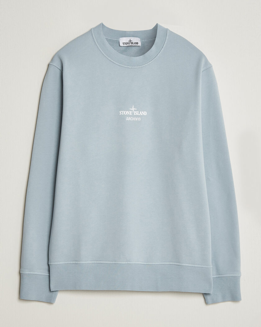 Stone Island Cotton Fleece Archivio Print Sweatshirt Ash Grey – Azul