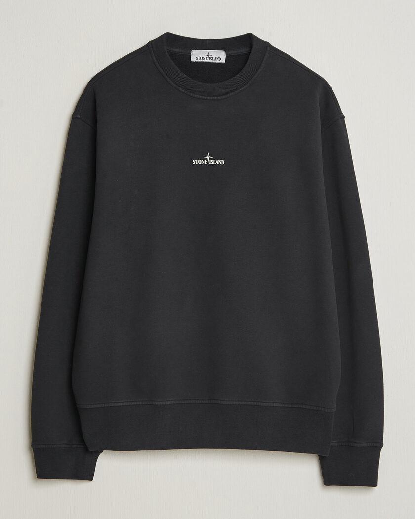 Stone Island Cotton Fleece Blurred Compas Print Sweatshirt Black – Negro
