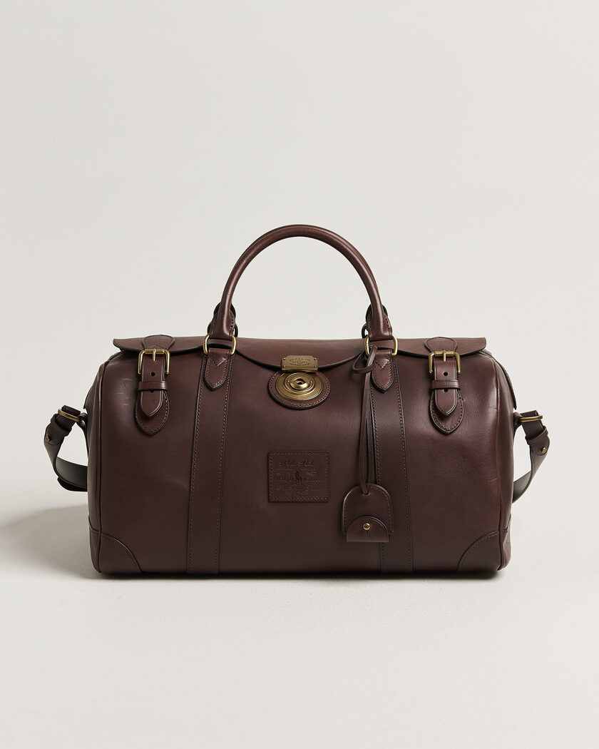 Polo Ralph Lauren Leather Duffle Bag Burnished Brown – Marrón