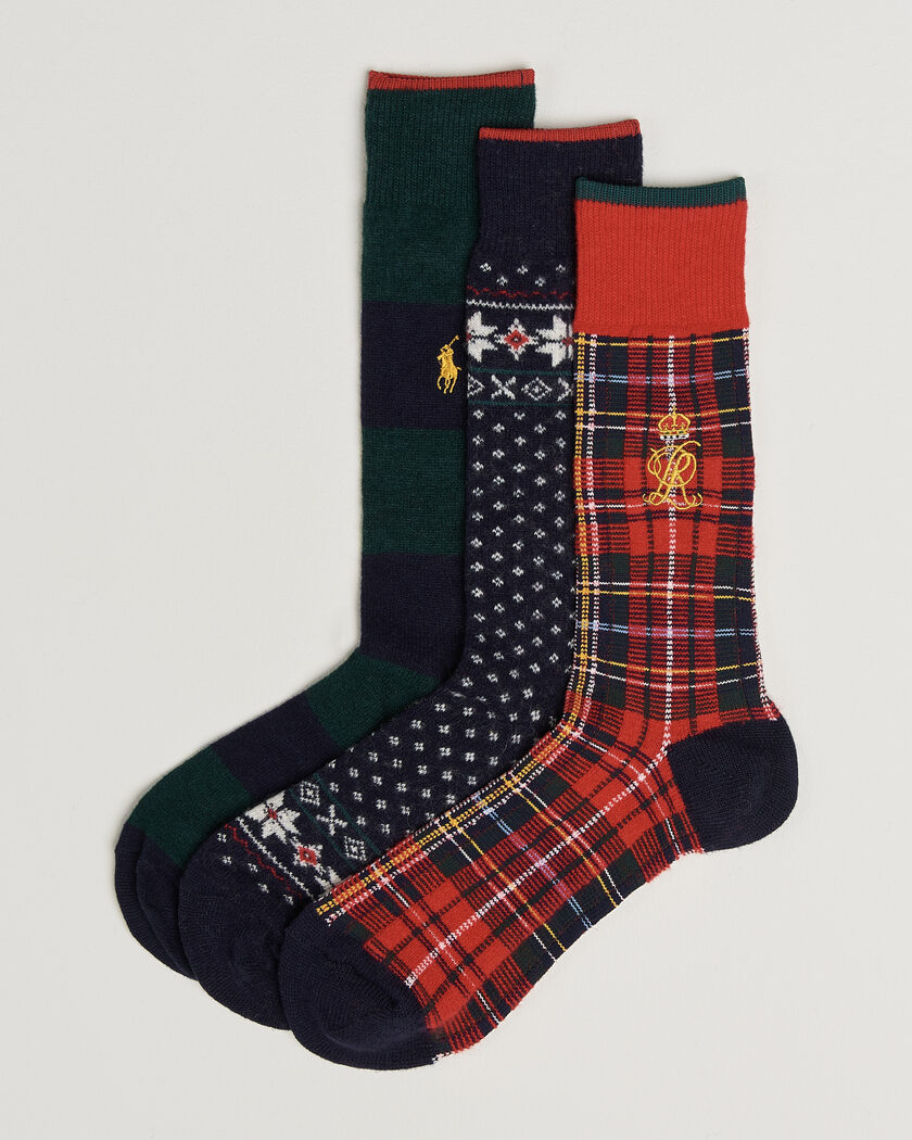 Polo Ralph Lauren 3-Pack Lambswool Sock Hunter Multi – Multicolor