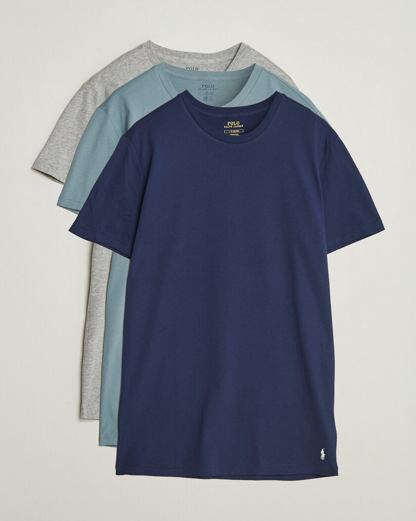 Polo Ralph Lauren 3-Pack Crew Neck T-Shirt Grey/Navy/Blue – Multicolor
