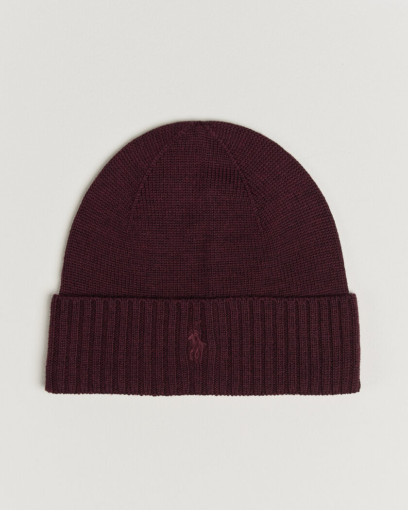 Polo Ralph Lauren Merino Beanie Merlot Wine Heather – Rojo