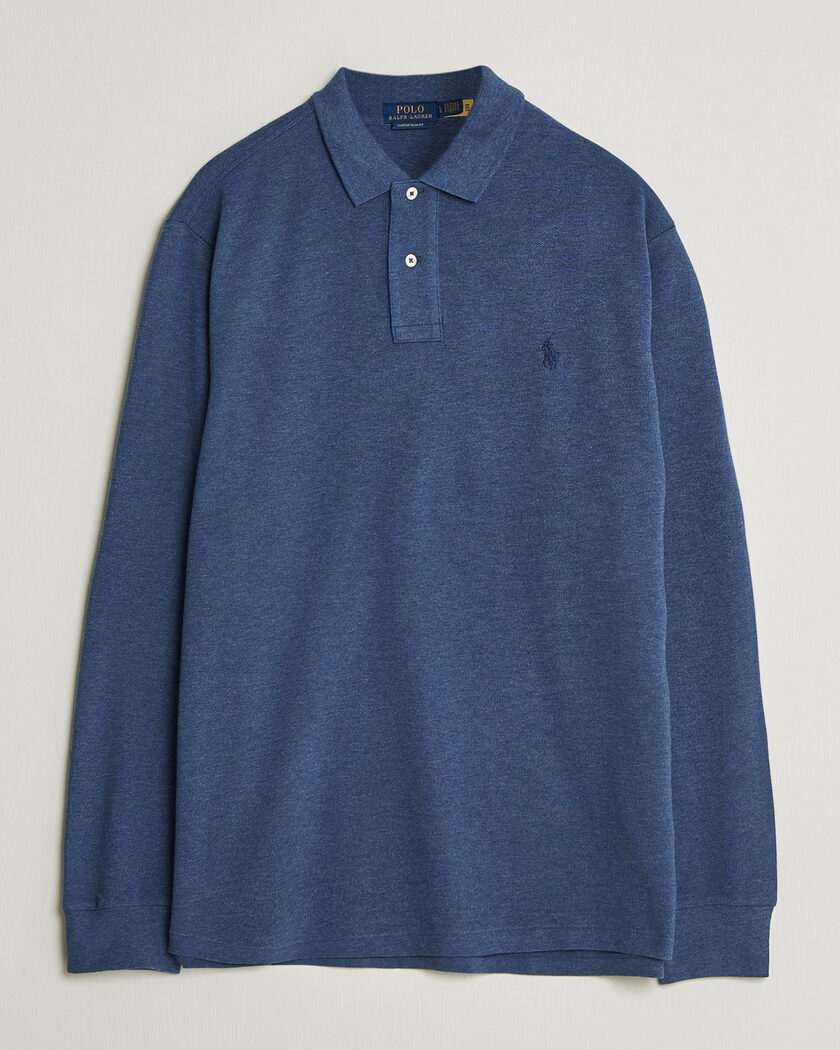 Polo Ralph Lauren Custom Slim Fit Long Sleeve Polo Derby Blue Heather – Azul
