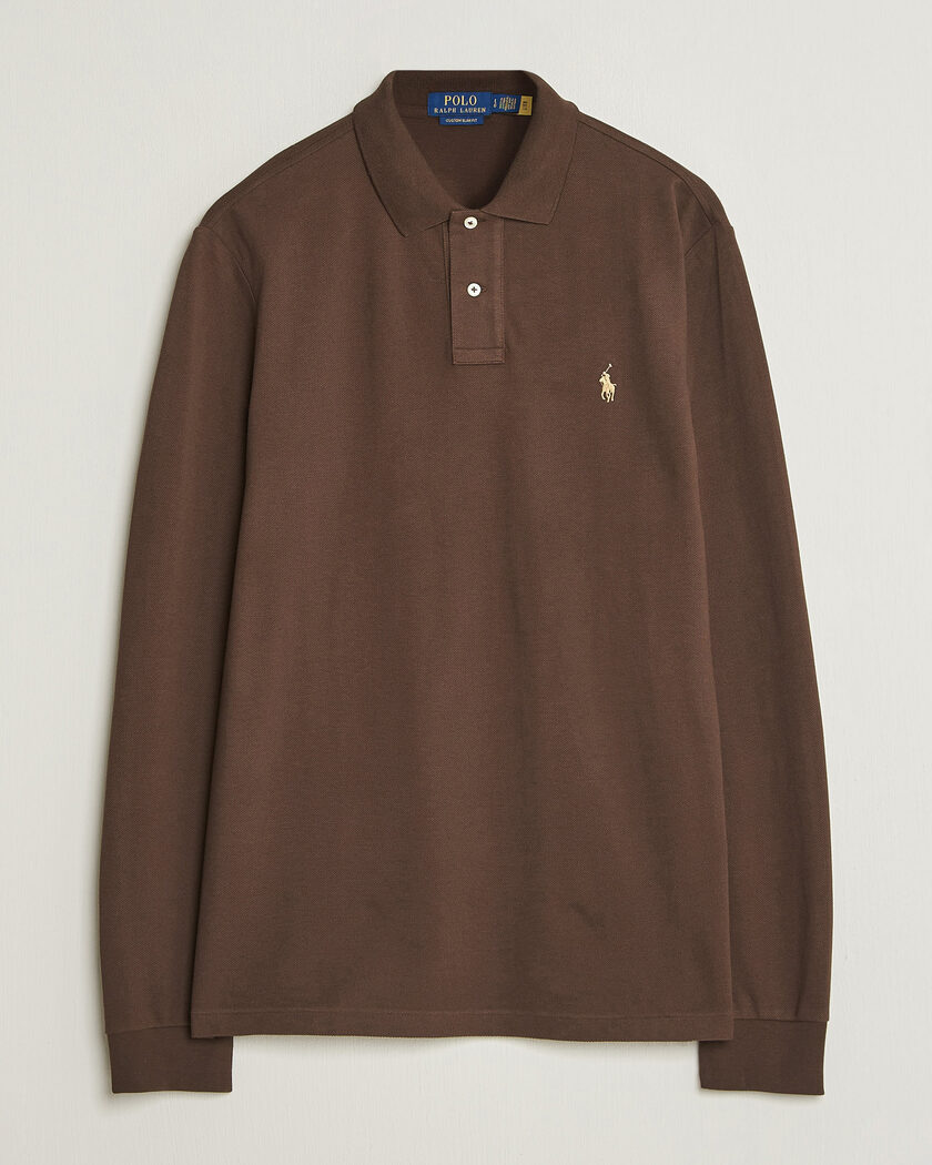 Polo Ralph Lauren Custom Slim Fit Long Sleeve Polo Nutmeg Brown – Marrón