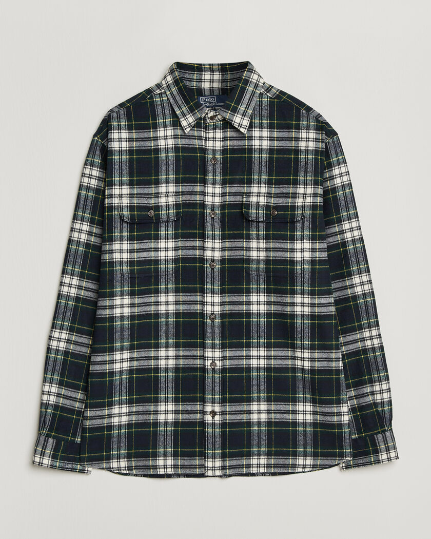 Polo Ralph Lauren Classic Fit Shaggy Flannel Shirt Navy Green – Multicolor