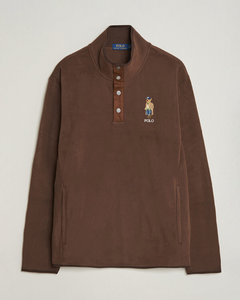 Polo Ralph Lauren Fleece Pullover Sweatshirt Luggage Brown – Marrón