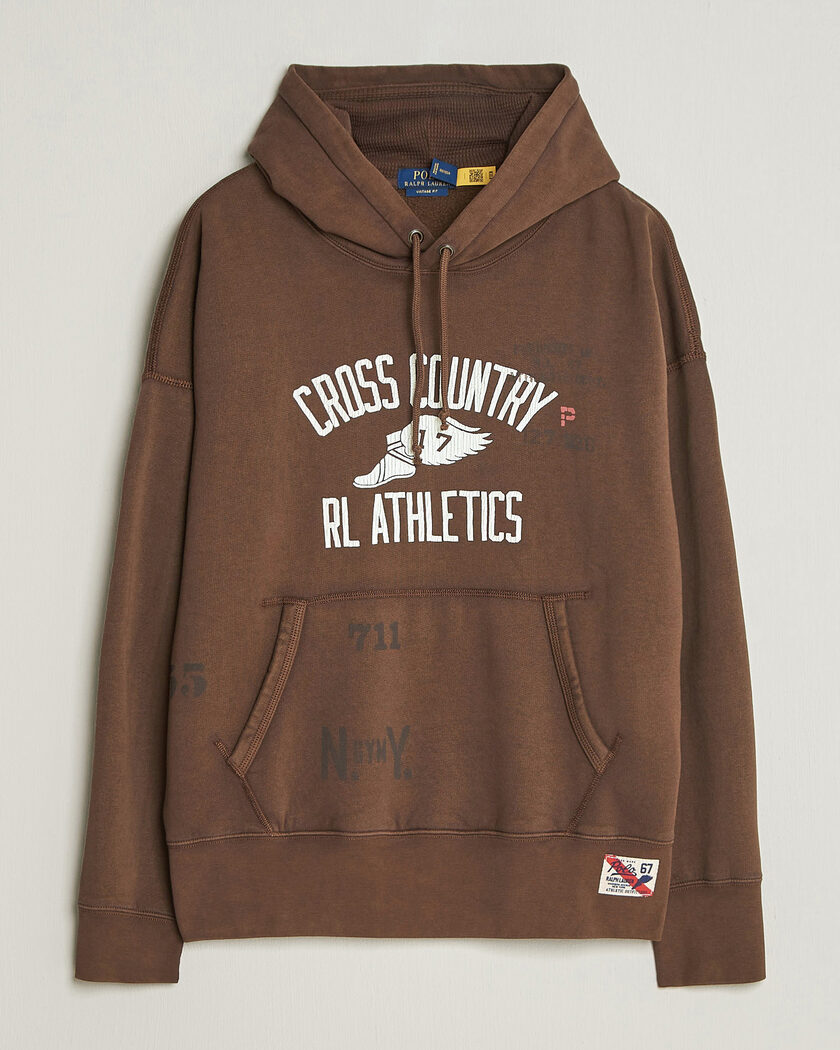 Polo Ralph Lauren Fleece Printed Hoodie Court Brown – Marrón