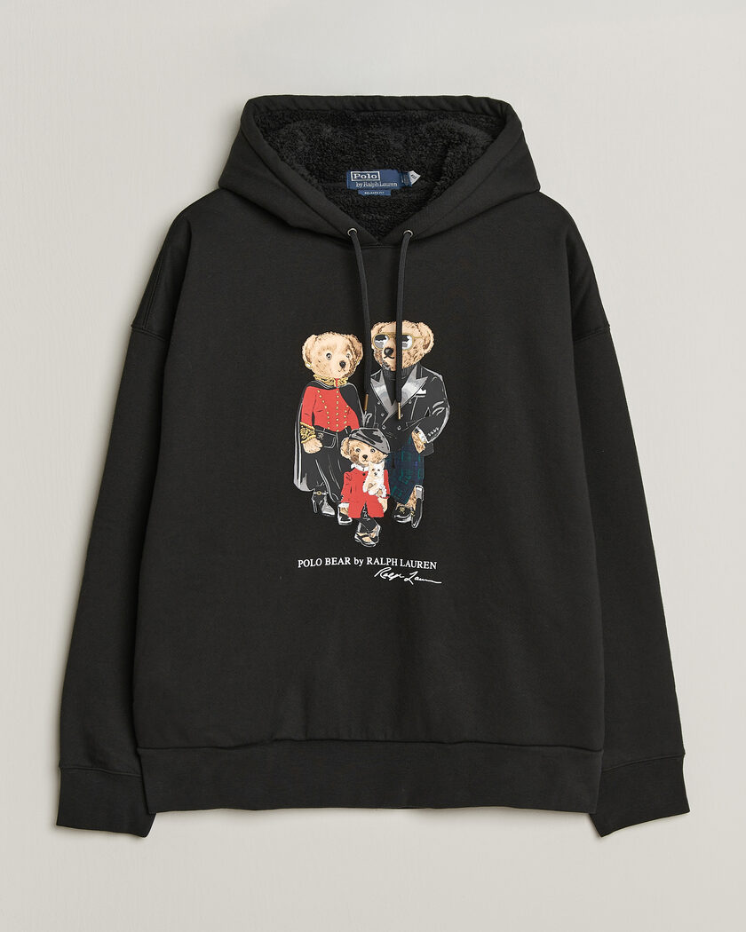 Polo Ralph Lauren Magic Fleece Bear Hoodie Polo Black – Negro