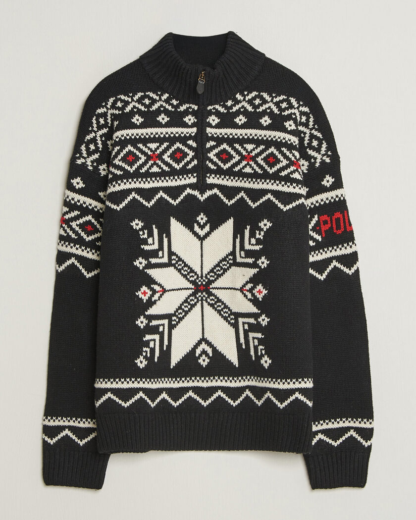Polo Ralph Lauren Wool Cotton Blend Sweater Black Combo – Negro