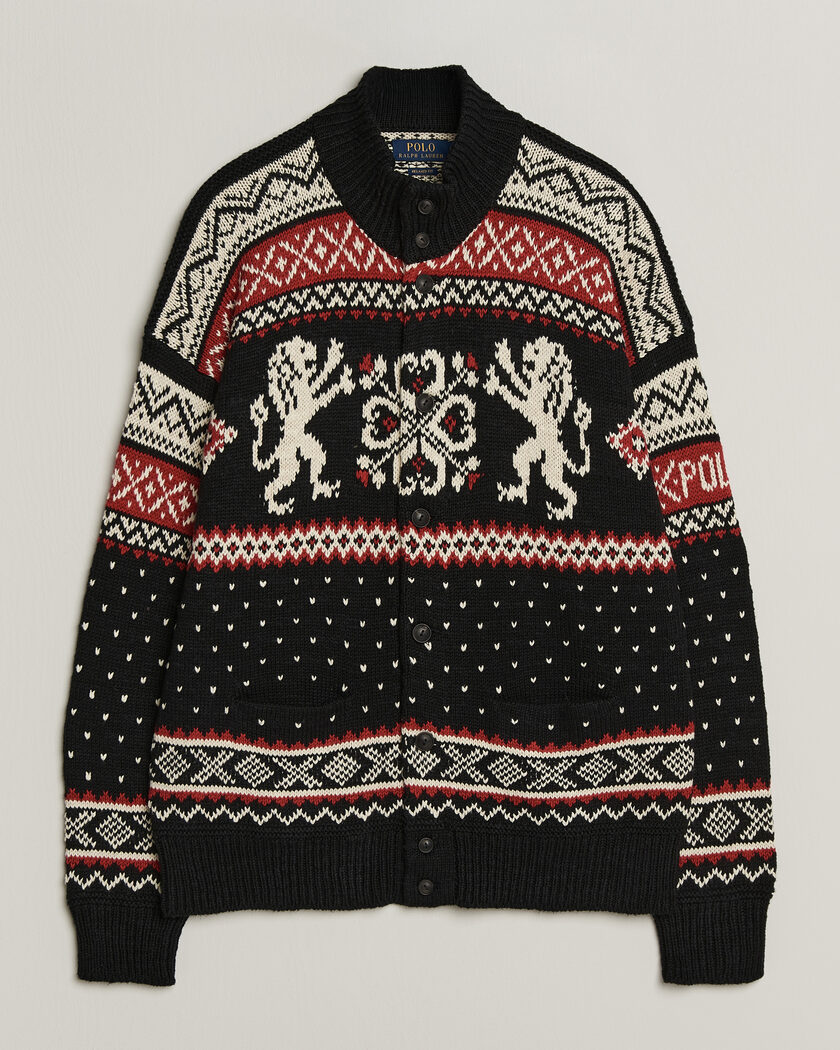 Polo Ralph Lauren Cotton/Cashmere Cardigan Black Combo – Negro