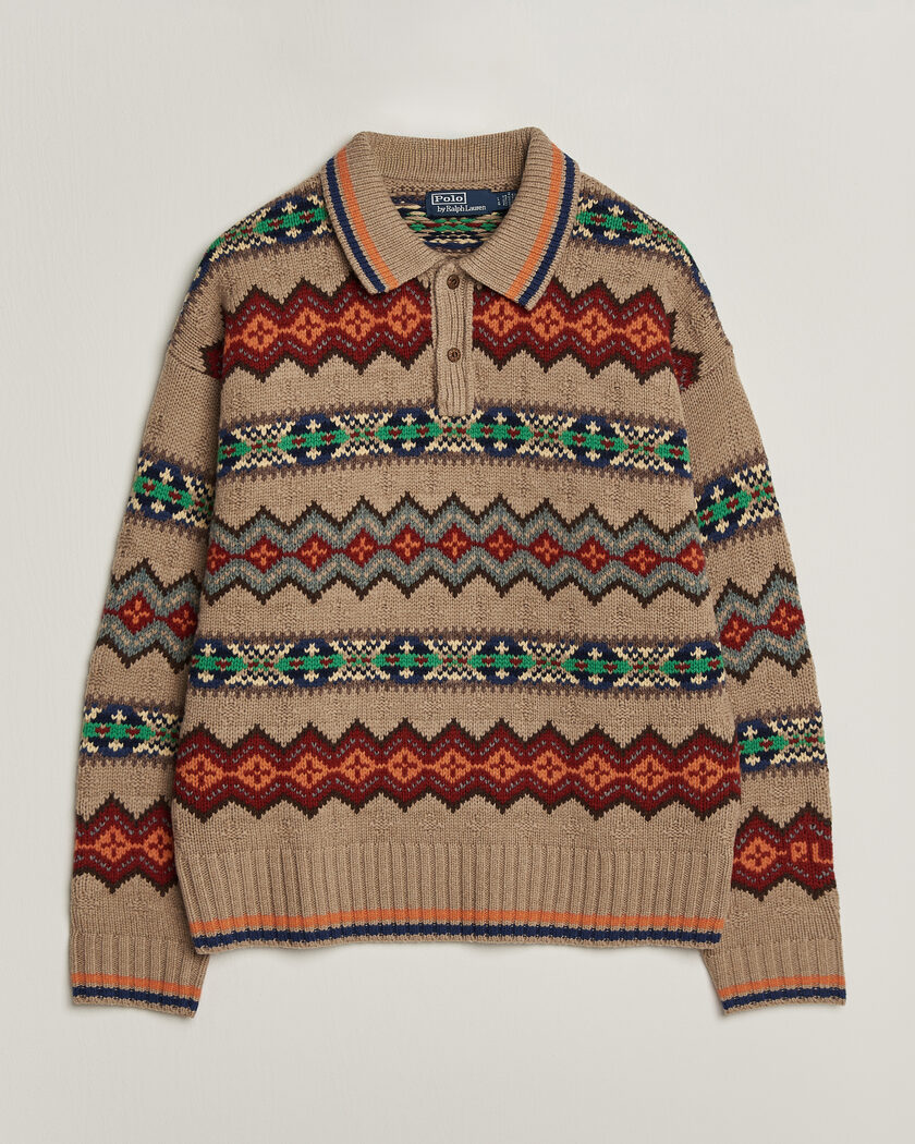 Polo Ralph Lauren Litchfield Wool Blend Sweater Tan Multi – Multicolor