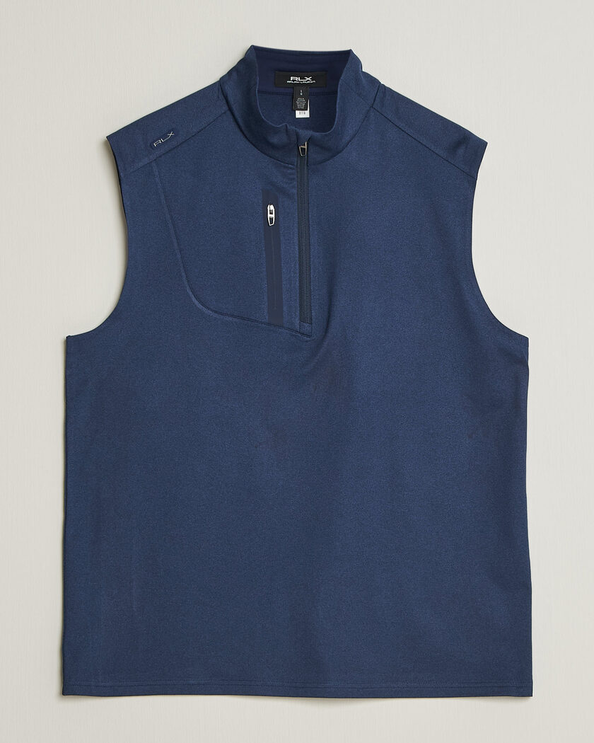 RLX Ralph Lauren Luxury Jersey Vest Half Zip Spring Navy Heather – Azul