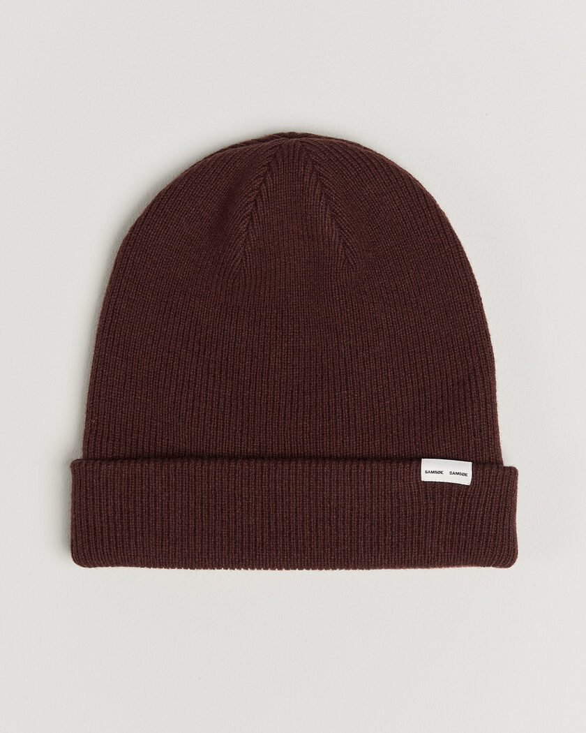Samsøe Samsøe The Wool Beanie Bitter Chocolate – Rojo