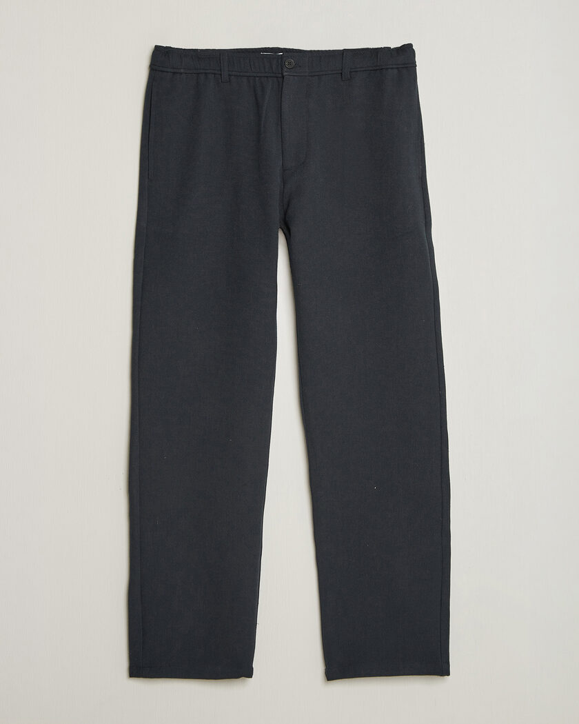 Samsøe Samsøe Jabari Brushed Cotton Drawstring Trousers Dark Grey Melange – Gris