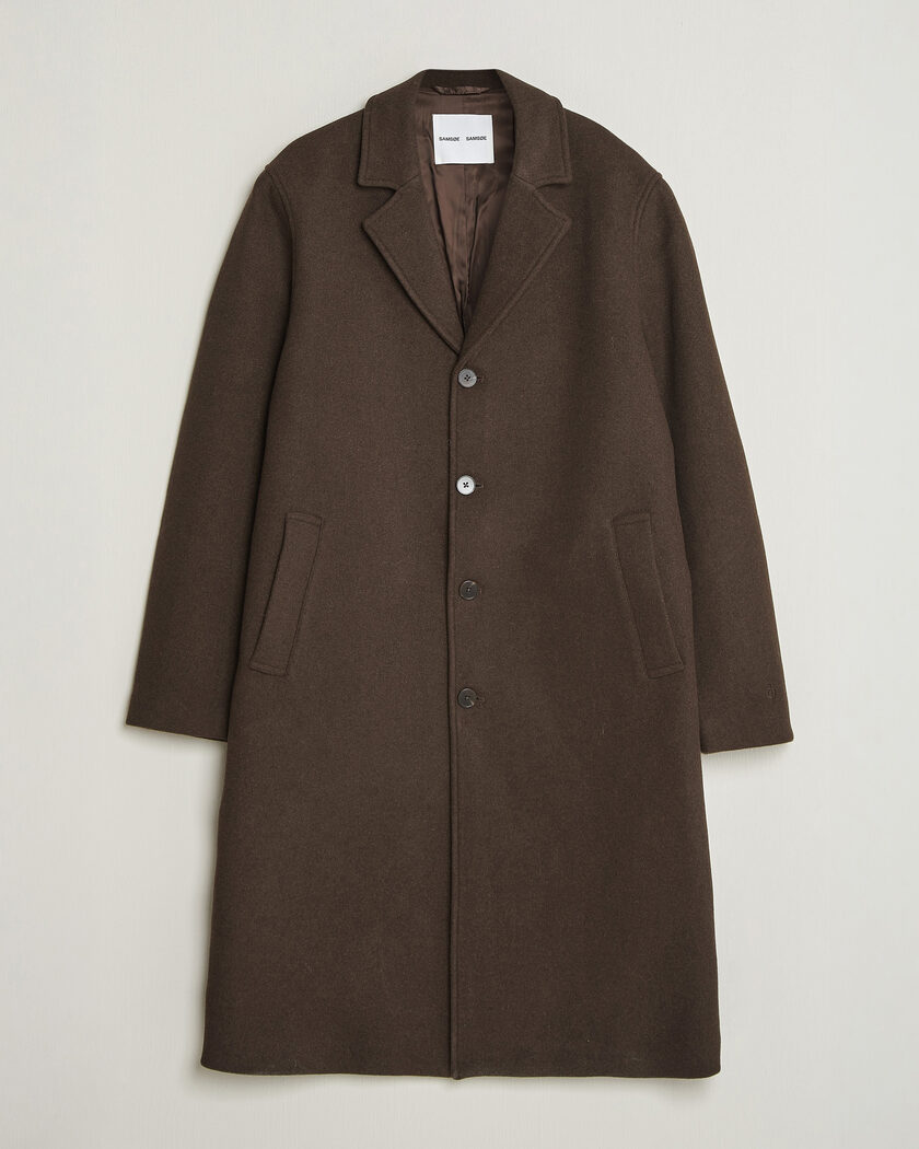 Samsøe Samsøe Falco Wool Coat Delicioso – Marrón