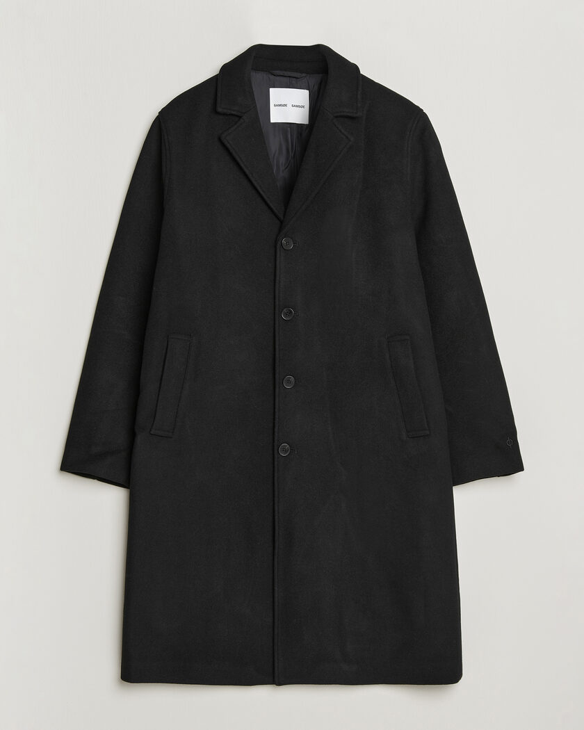 Samsøe Samsøe Falco Wool Coat Black – Negro