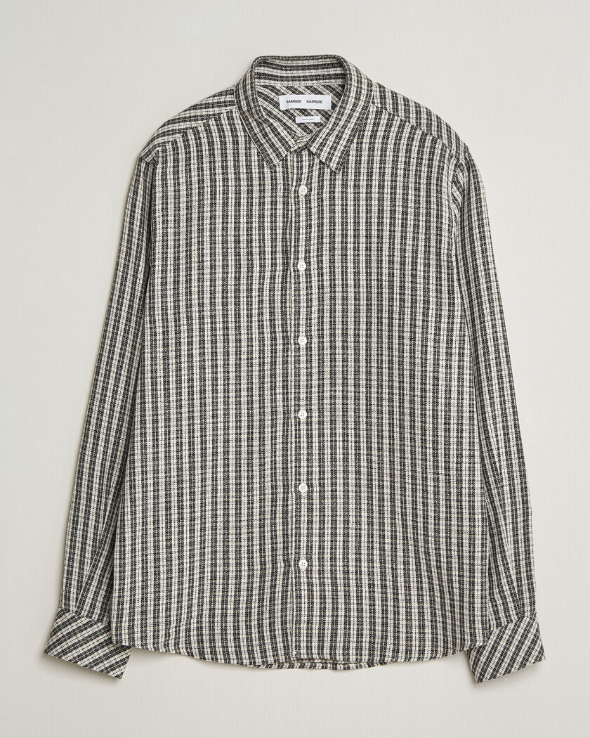 Samsøe Samsøe Ryan Brushed Cotton Checked Shirt Brown – Marrón