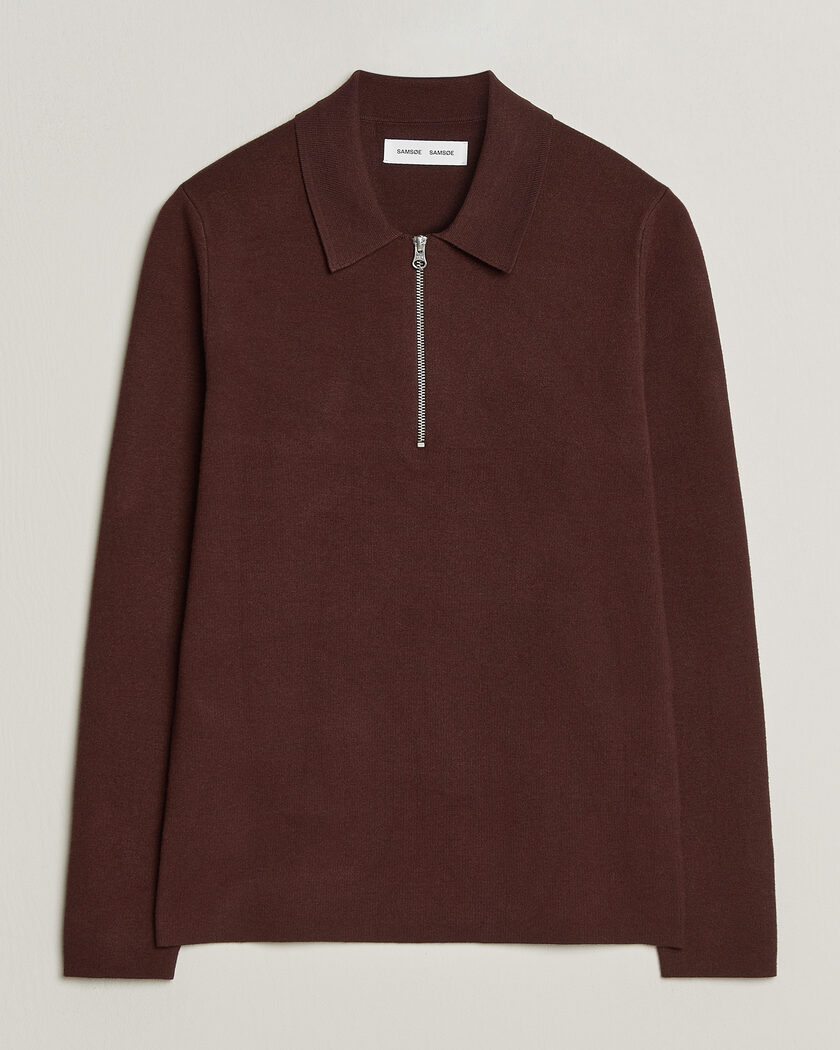 Samsøe Samsøe Guna Half Zip Bitter Chocolate – Rojo