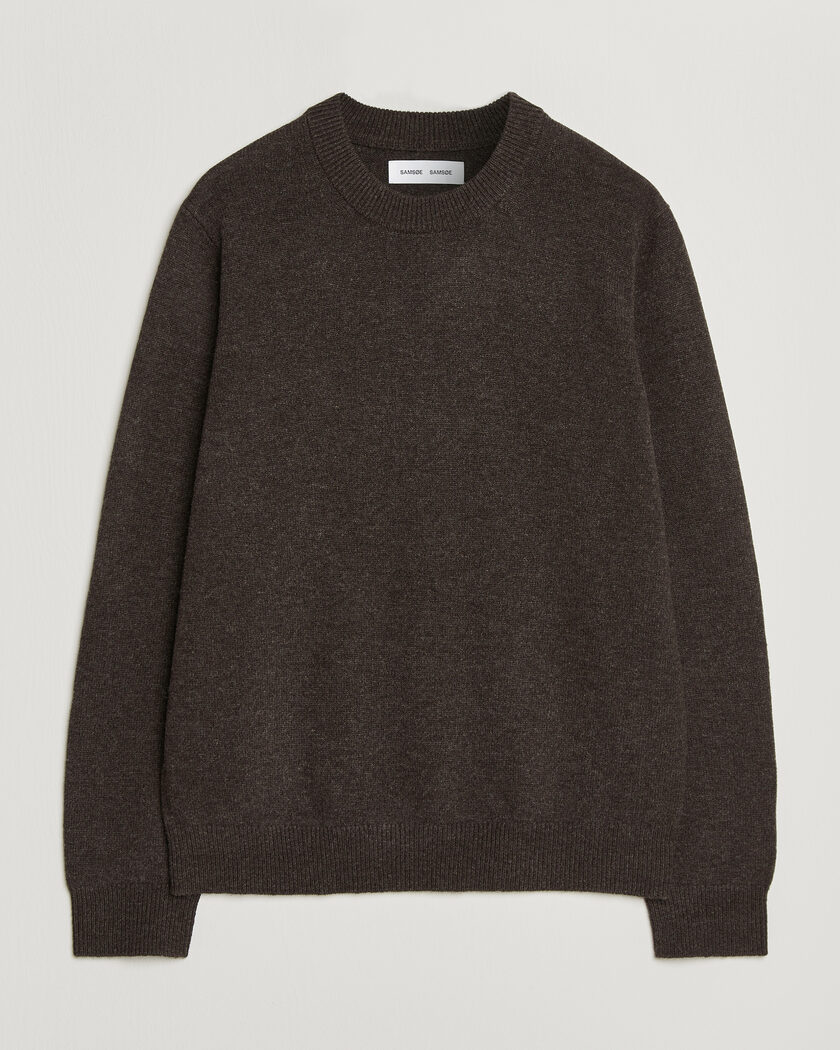 Samsøe Samsøe Isak Knitted Crew Neck Delicioso – Marrón