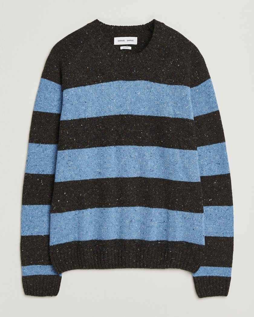 Samsøe Samsøe Nate Donegal Wool Knitted Striped Sweater Brown/Blue – Multicolor
