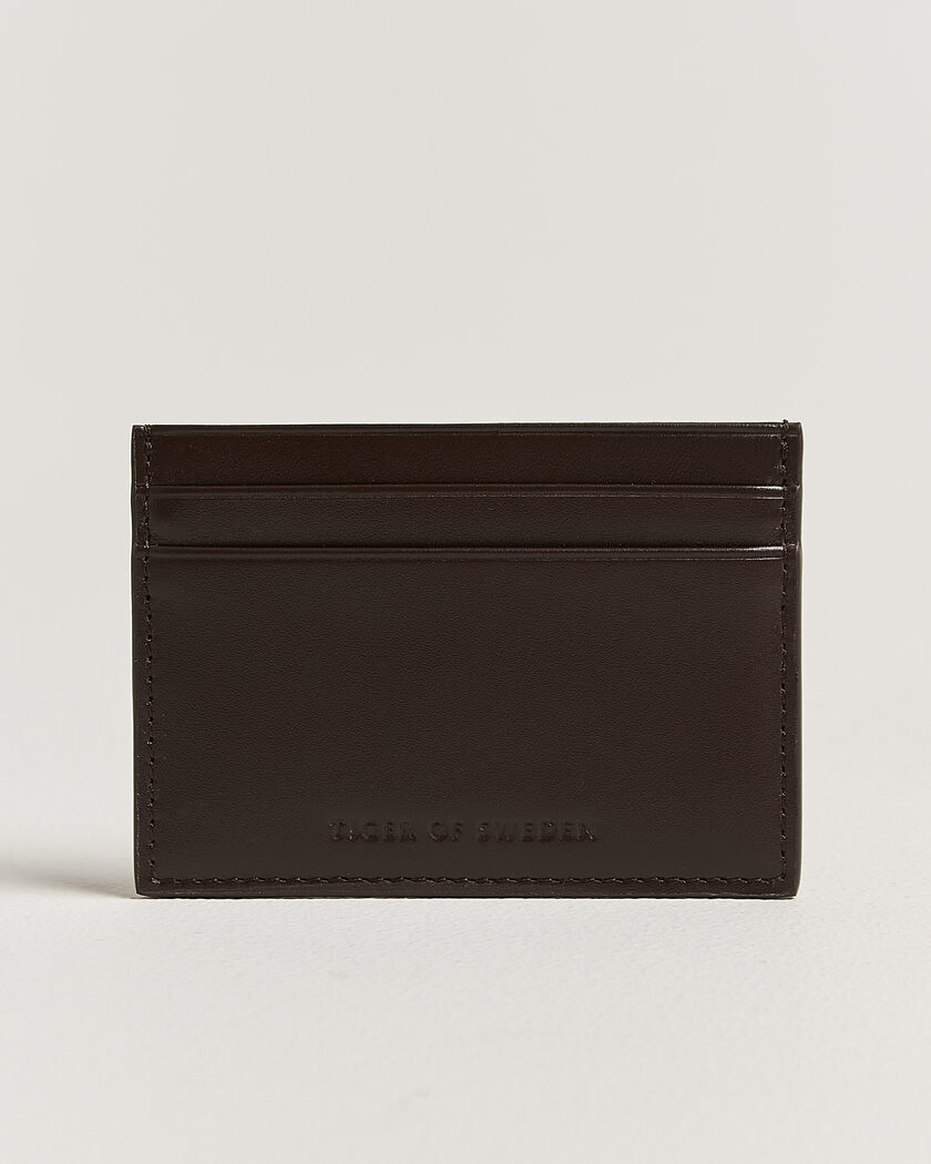 Tiger of Sweden Wake Leather Card Holder Dark Brown – Marrón