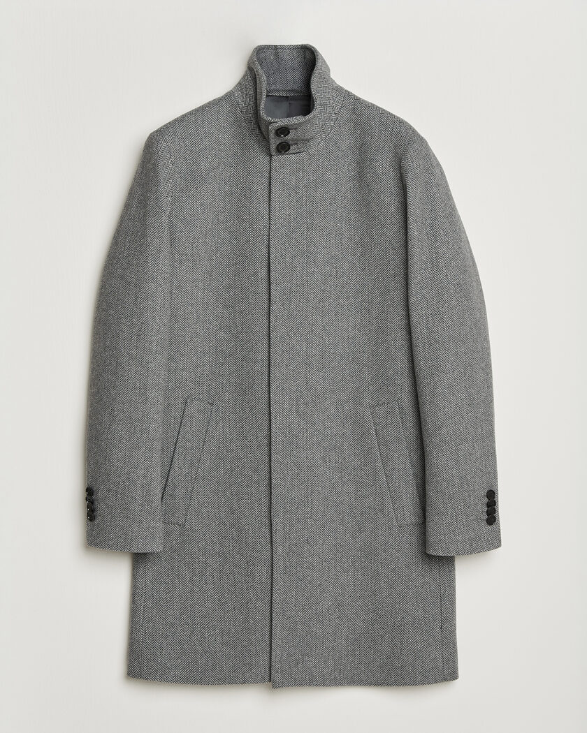  Tiger of Sweden Aleric Wool Herringbone Coat Fogy – Gris