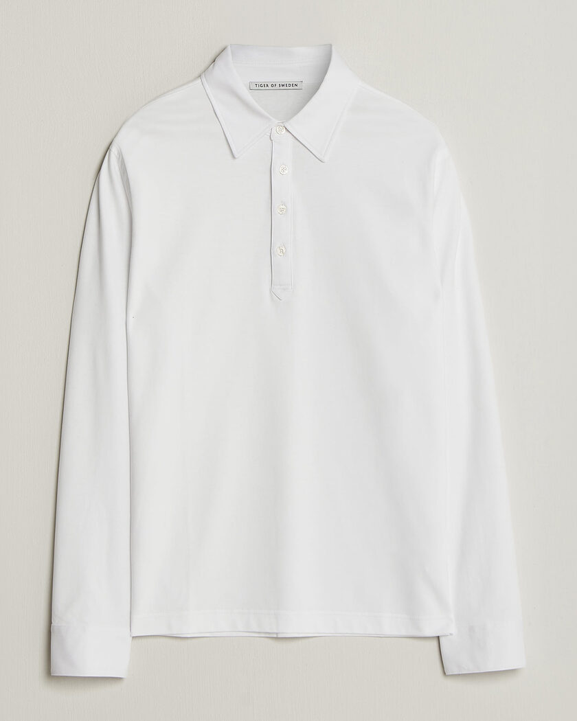 Tiger of Sweden Tanner Mercerized Cotton Polo Pure White – Blanco