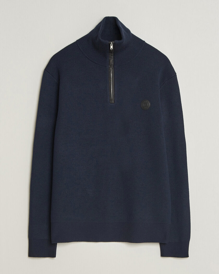 Tiger of Sweden Hamish Wool Heavy Knitted Half Zip Night Grape – Azul