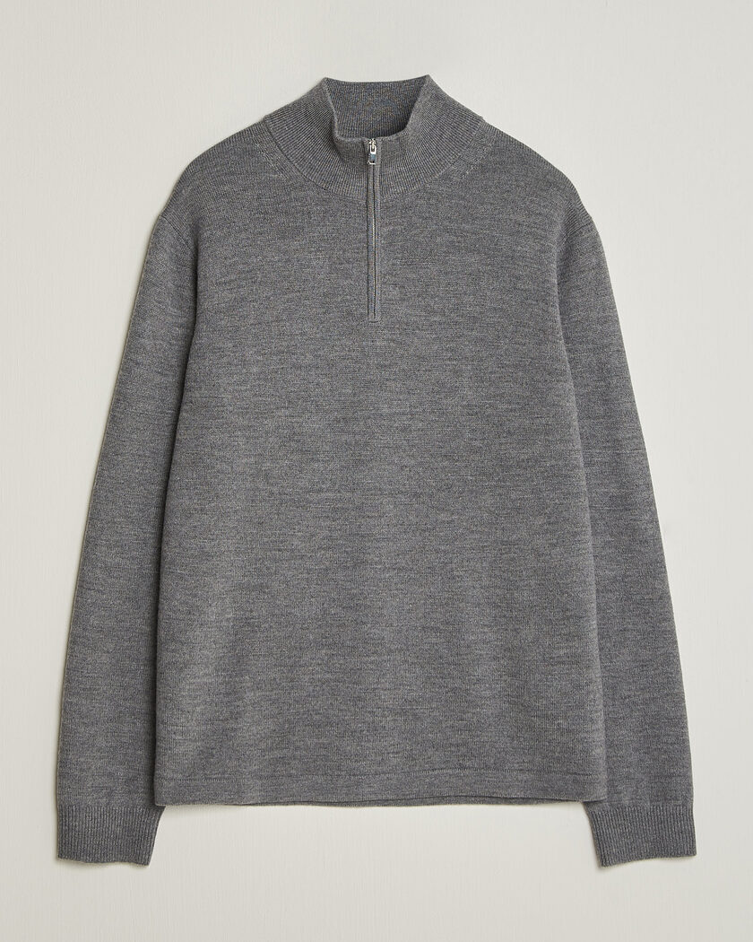 Tiger of Sweden Travis Wool Half Zip Concrete Melange – Gris