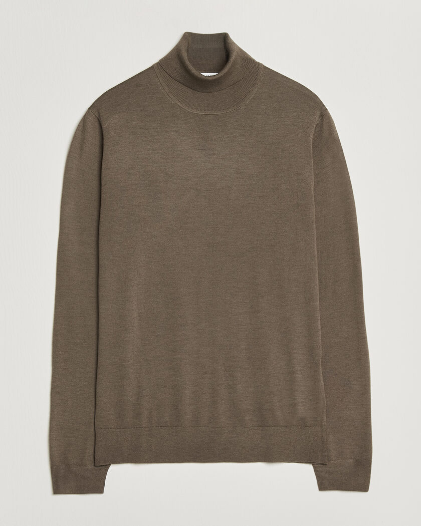 Tiger of Sweden Nevile Extra Fine Merino Polo Aged Timber – Marrón