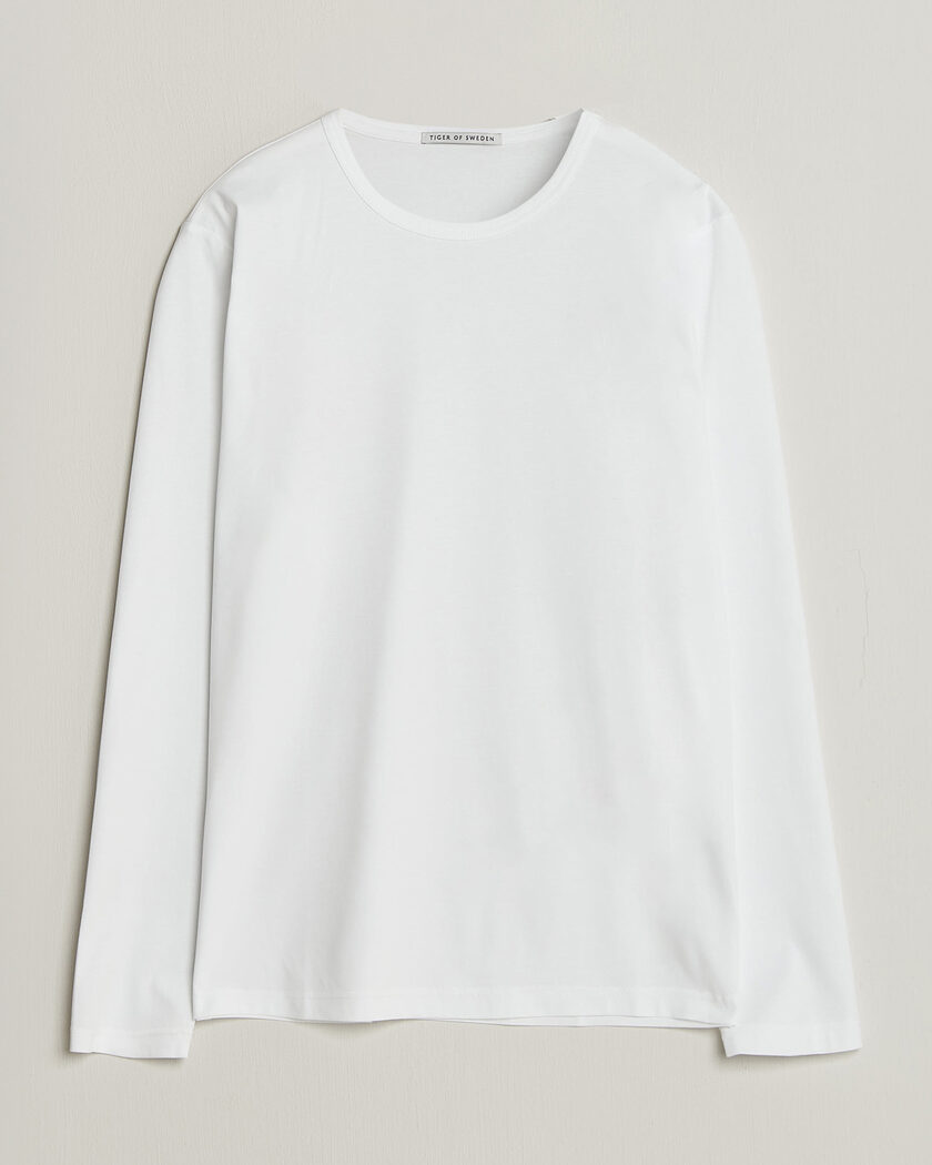 Tiger of Sweden Olaf Mercerized Cotton Long Sleeve T-Shirt Pure White – Blanco