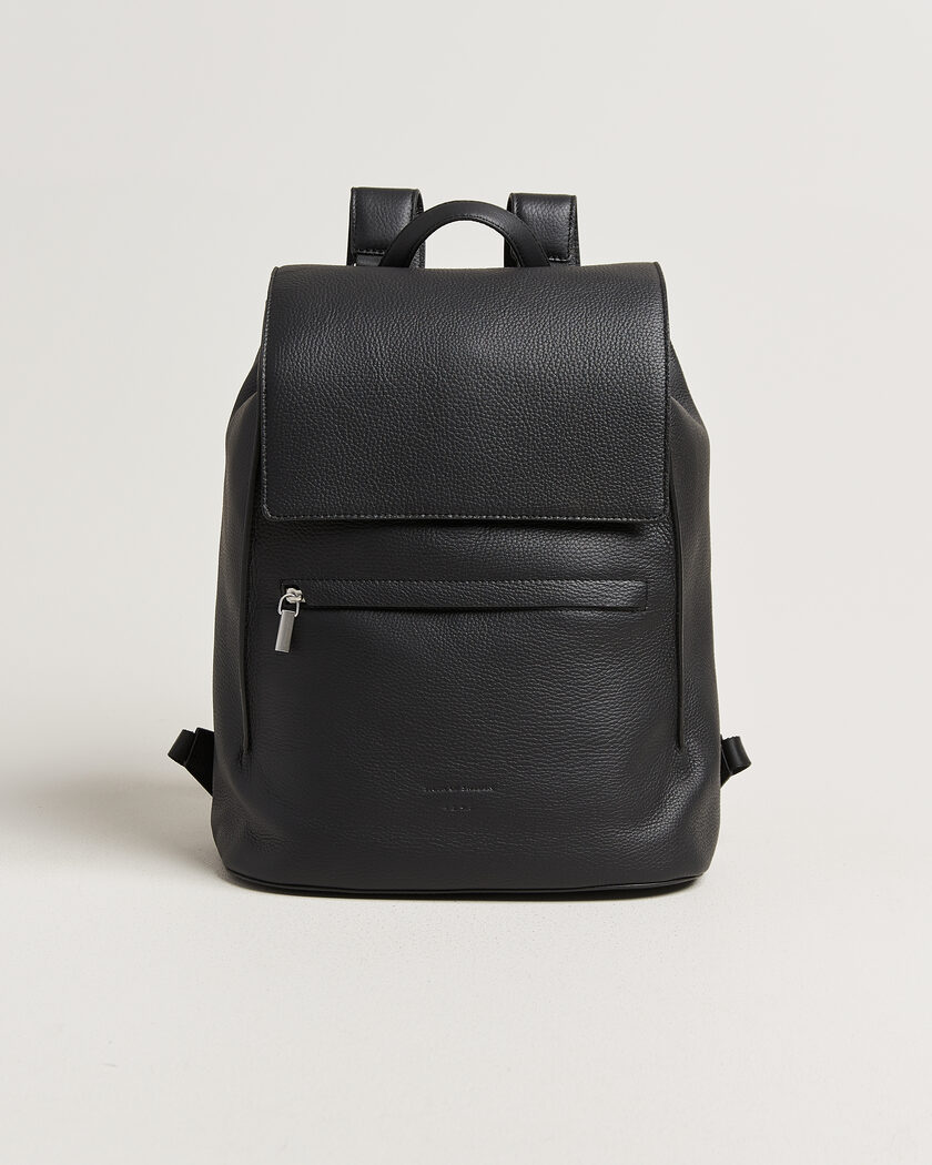 Tiger of Sweden Vuntir Grained Leather Backpack Black – Negro