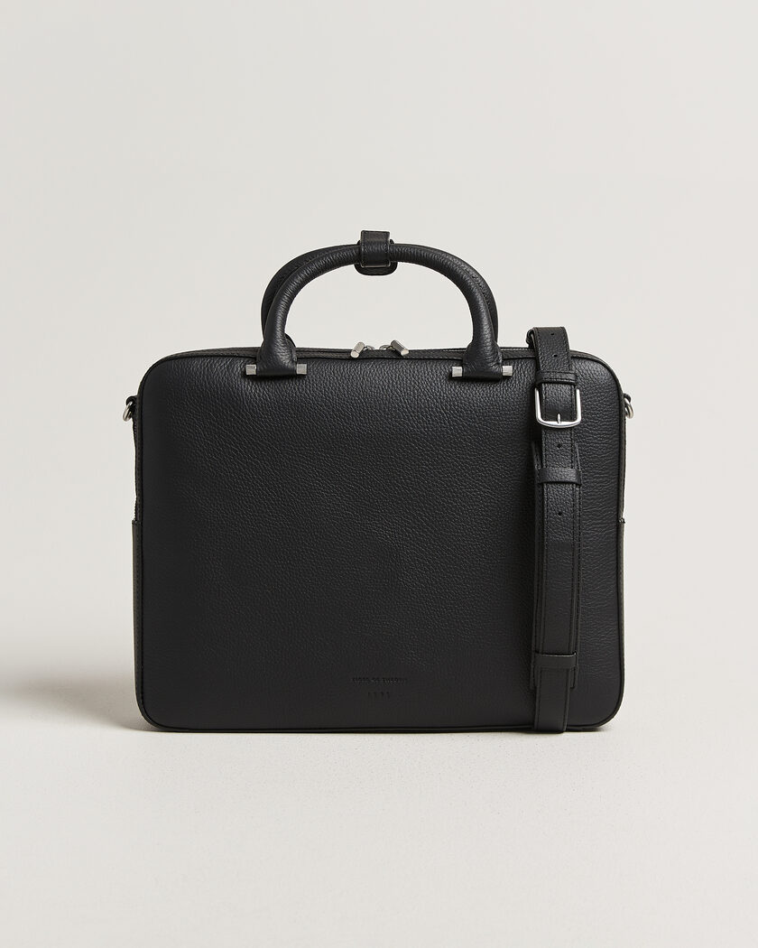 Tiger of Sweden Valise Grained Leather Briefcase Black – Negro