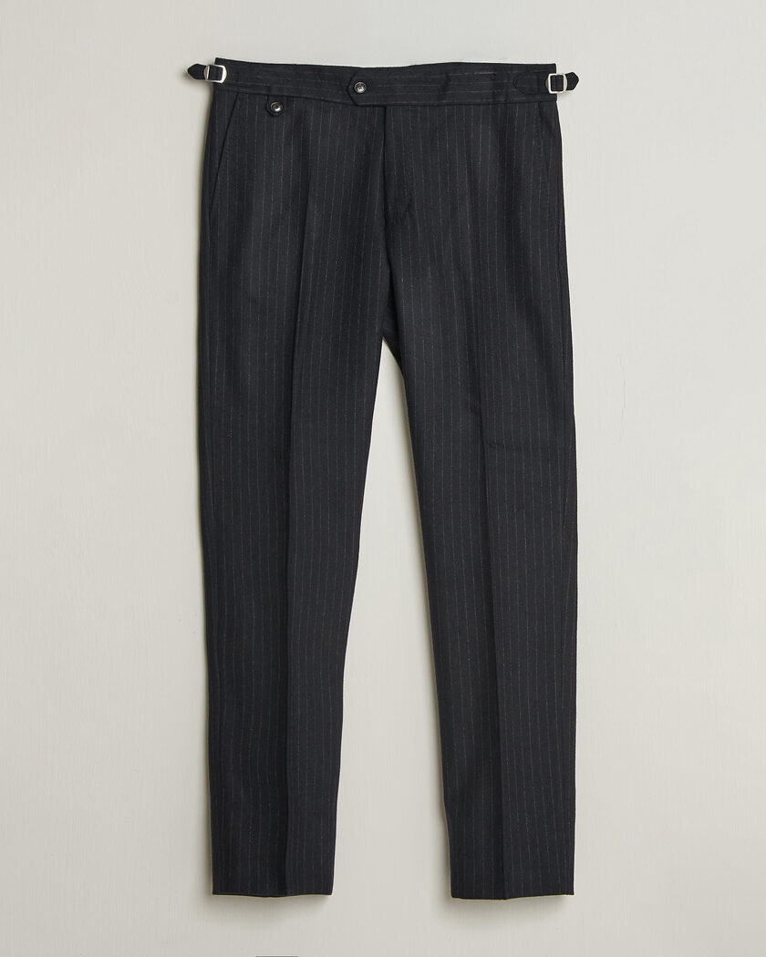 Tiger of Sweden Tense Wool Pleated Pinstriped Trousers Blue Function – Azul