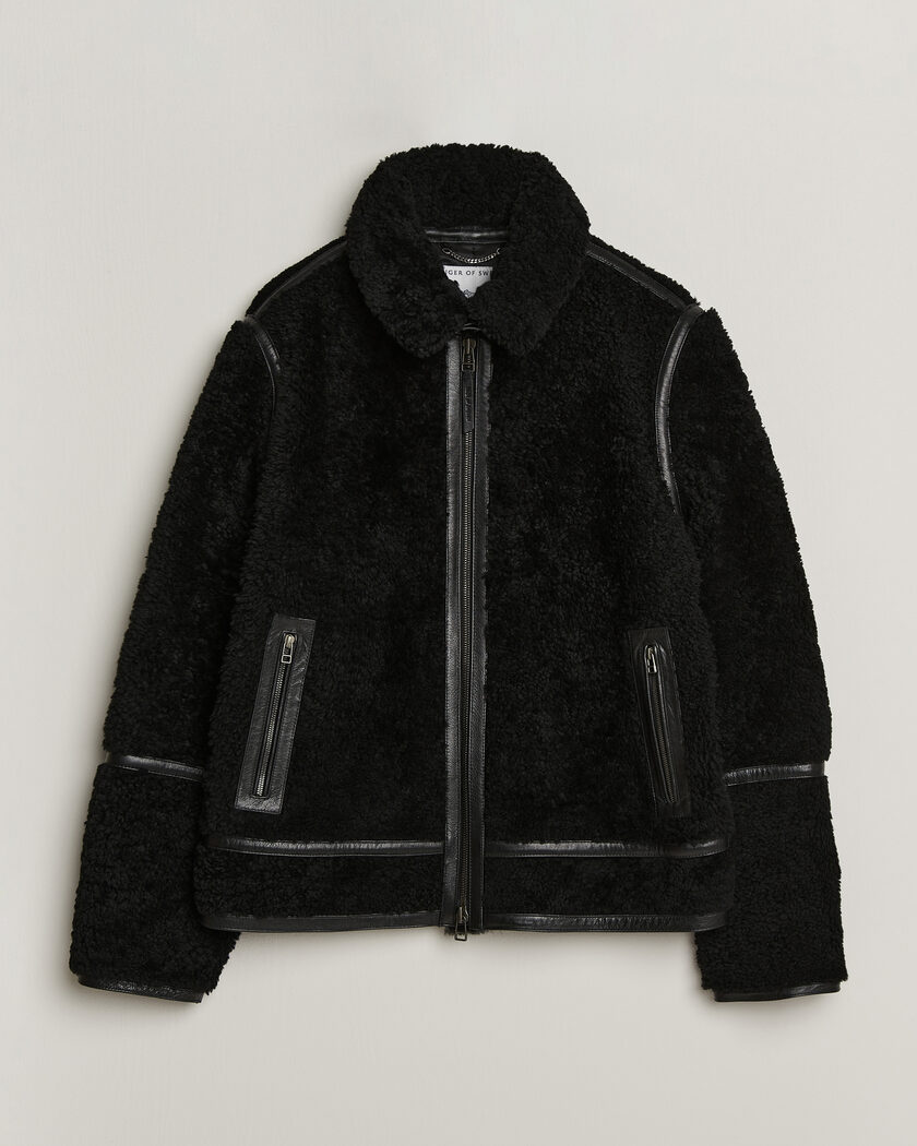 Tiger of Sweden Viggo Shearling Jacket Black – Negro