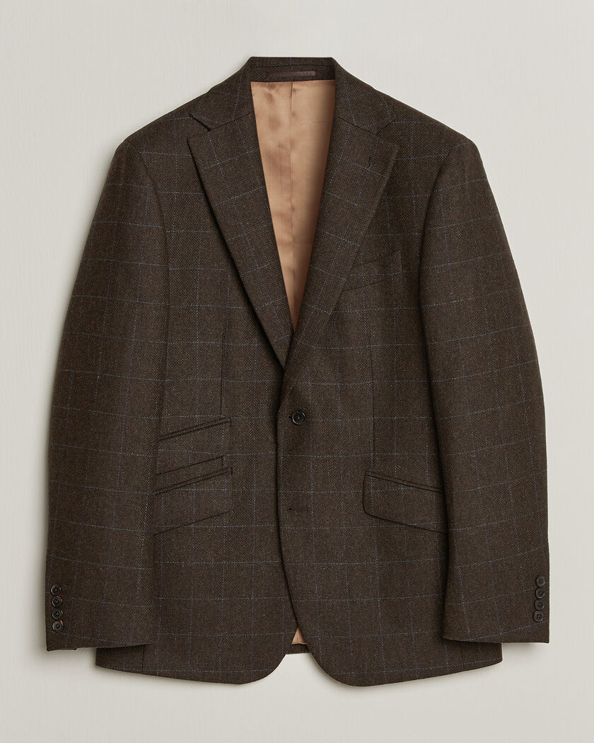 Walker Slater Edward Lambswool Windowpane Blazer Brown – Marrón