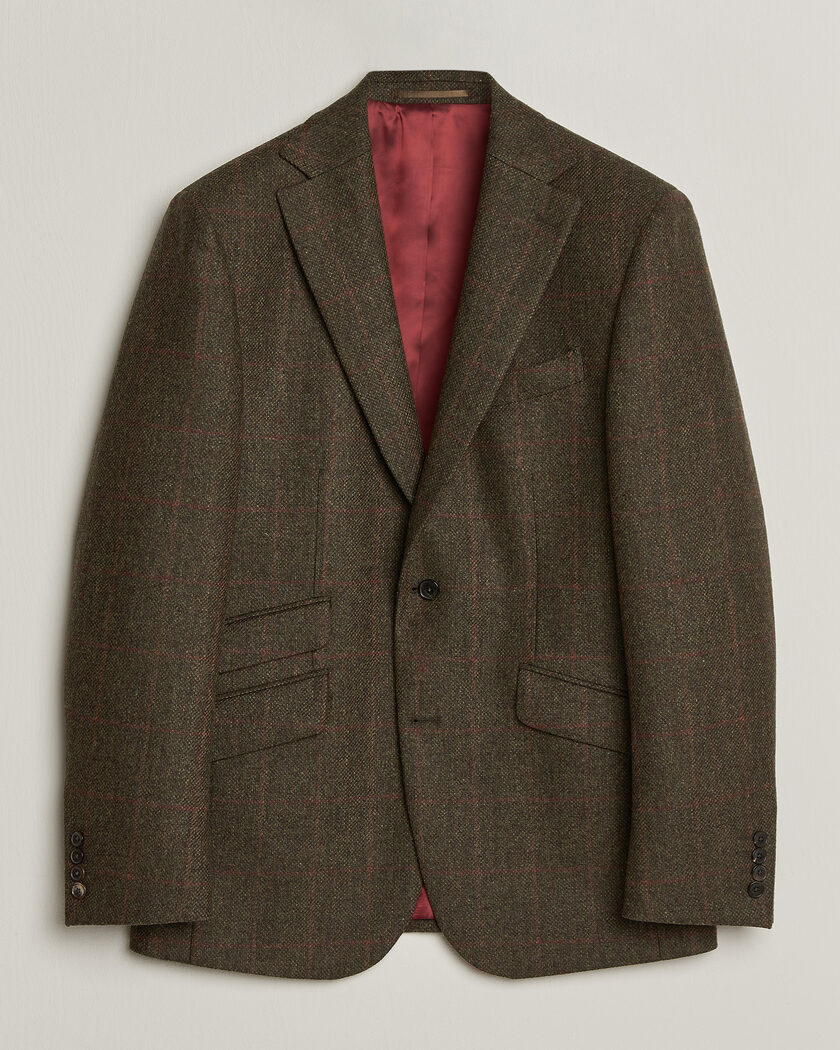 Walker Slater Edward Lambswool Windowpane Blazer Green – Verde