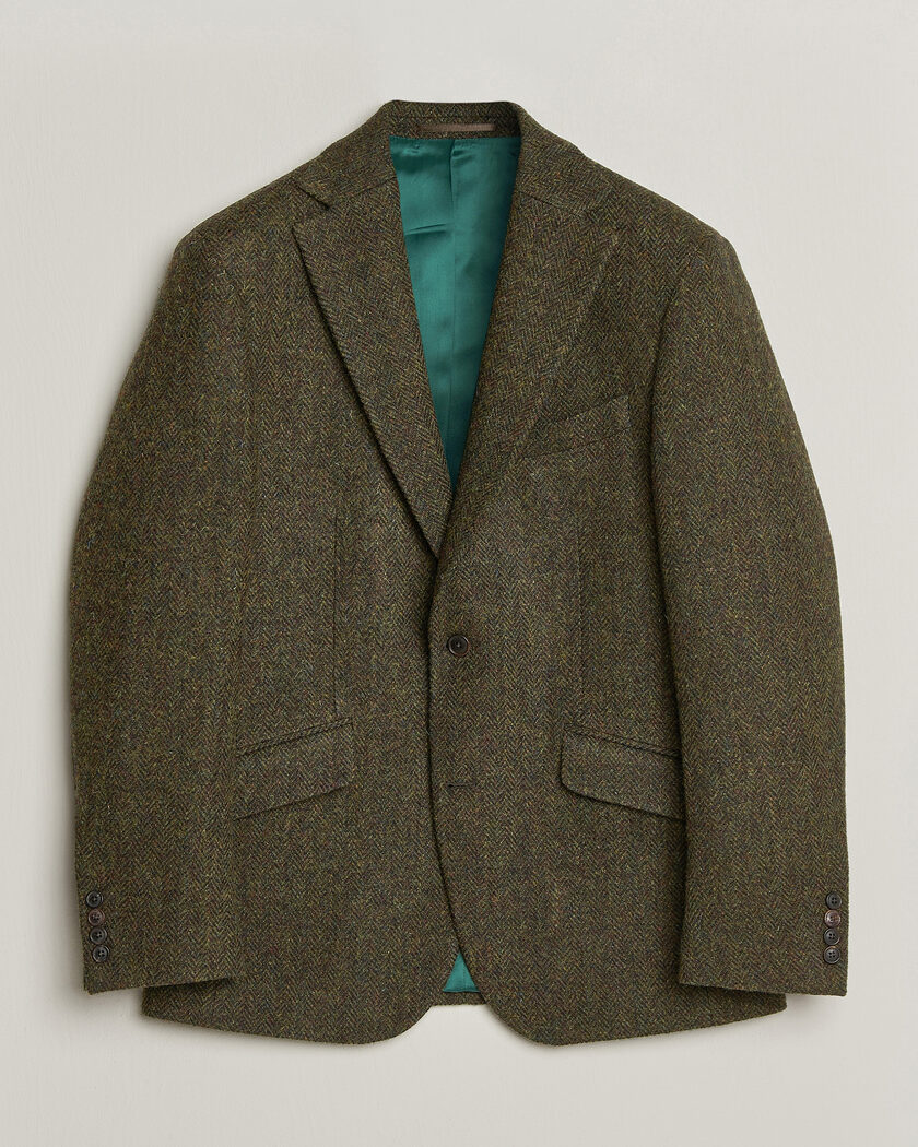 Walker Slater Edward Harris Tweed Herringbone Blazer Green – Verde