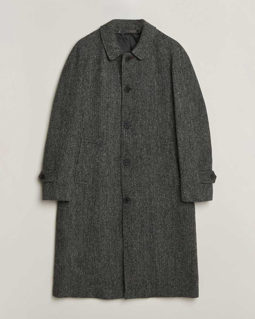 Walker Slater Sherlock Harris Tweed Herringbone Coat Charcoal – Gris