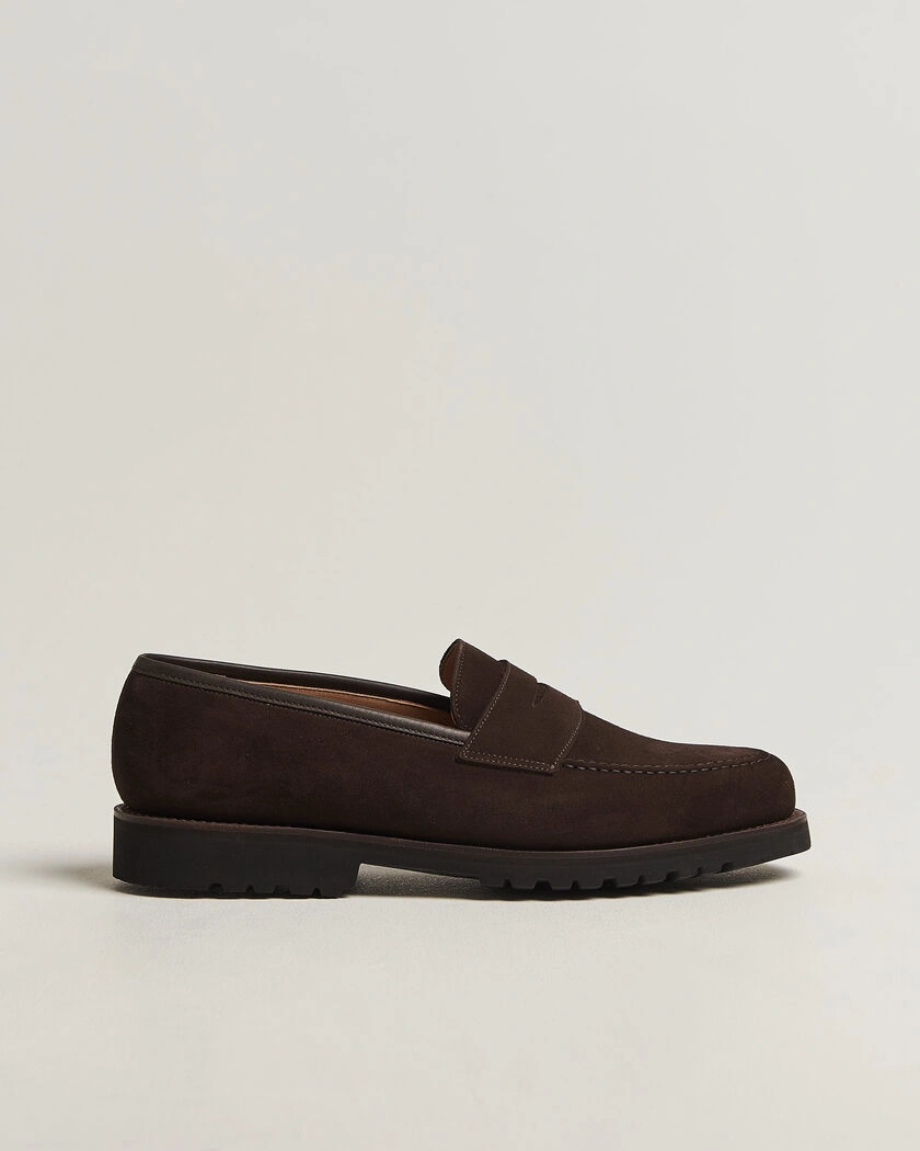 Crockett & Jones Boston 2 VI-Lite Loafer Dark Oak Suede – Marrón