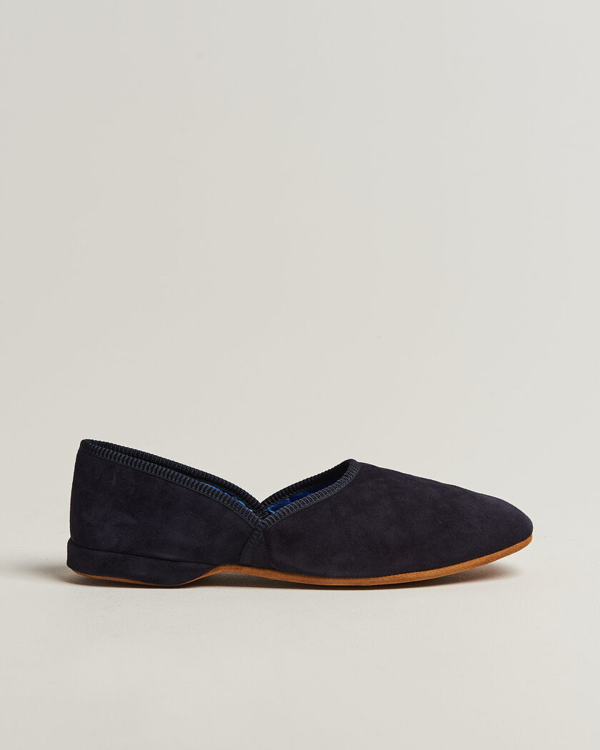 Bowhill & Elliott Grecian Indoor Slippers Black Suede – Negro