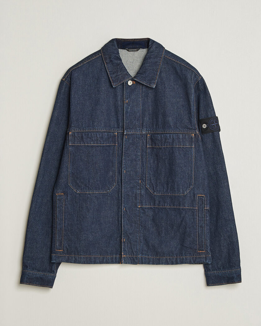 Stone Island Indigo Denim Coach Jacket Blue Rinse – Azul