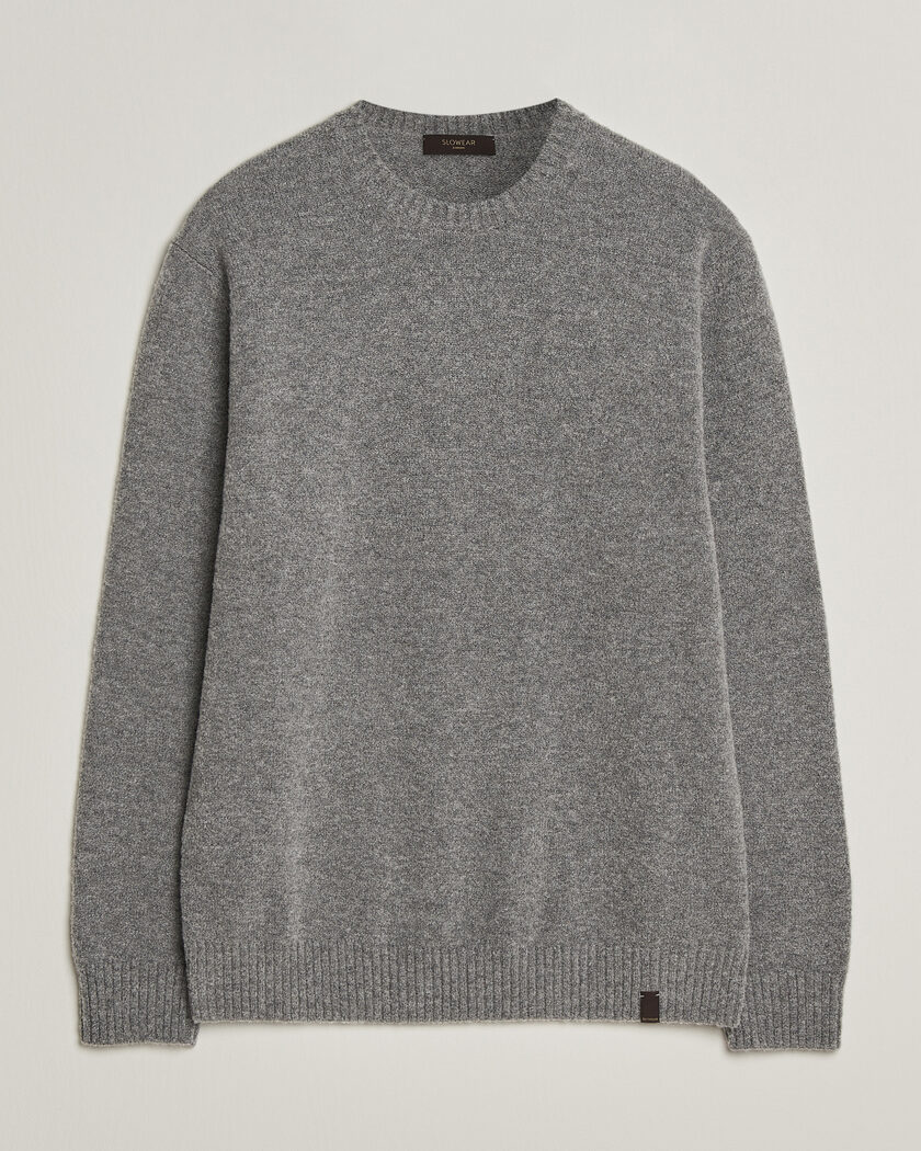 Zanone Wool Boucle Crew Neck Grey Melange – Gris