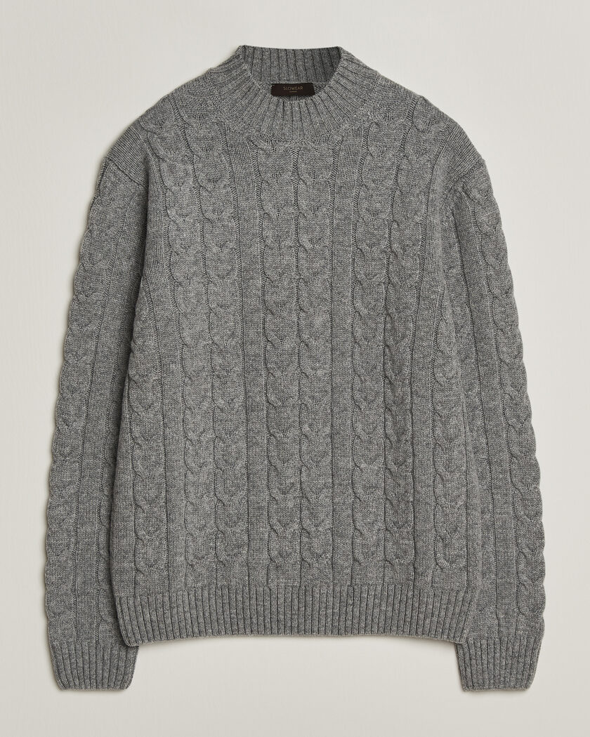 Zanone Double Cable Crew Neck Grey Melange – Gris